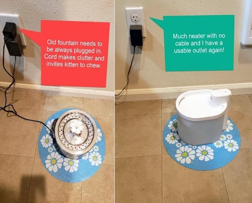 Indulge your precious cat with a wireless cat water fountain